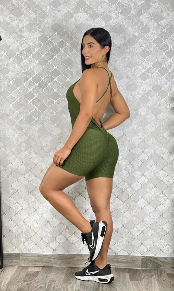 Enterizo Moldeador Texturizado Push Up 💎 – Talla Única Adaptable